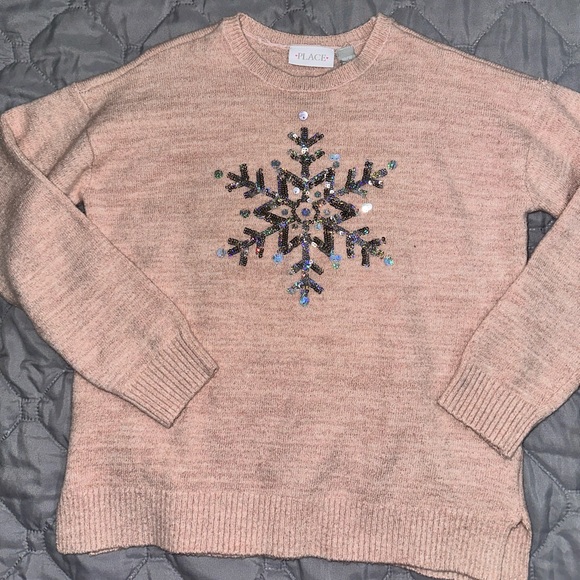 Children’s Place-Girls Sequin Snowflake Sweater| Size 10/12 - Picture 5 of 5
